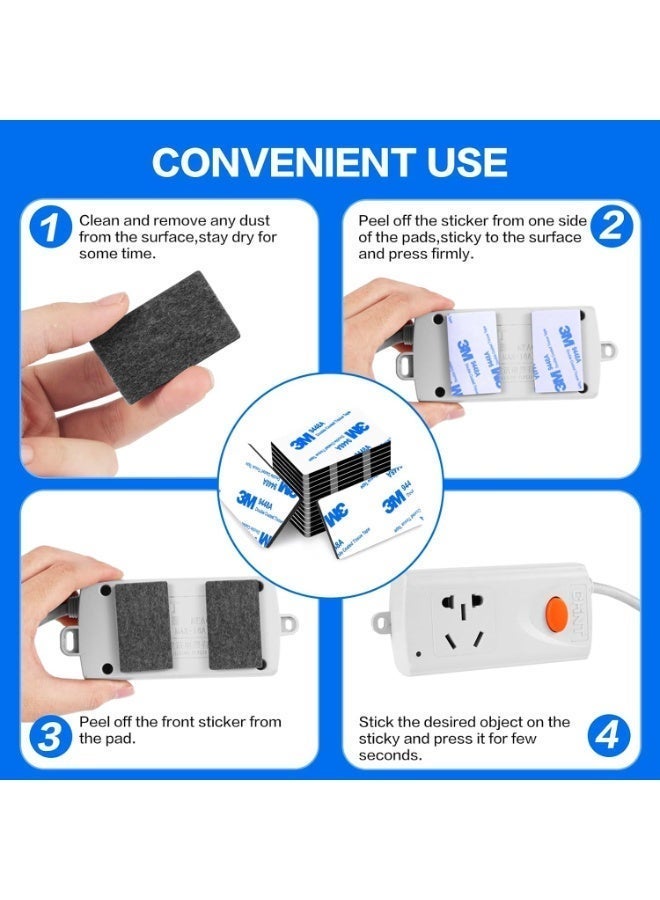 ثري ام 100 قطعة من وسادات لاصقة مزدوجة الجوانب، شريط تثبيت شديد التحمل، شريط فوم مقصوص مسبقا بسمك 3 ملم، وسادات قوية سوداء فائقة الالتصاق مستطيلة الشكل مقاومة للماء للجدران والصور والسيارة والمنزل والمكتب - Image 4